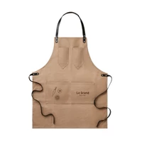 Kép 7/9 - CHEF Vászon és bőr kötény, taupe