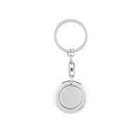 Kép 3/5 - FLAT RING Kerek kulcstartó zsetonnal, fényes ezüst