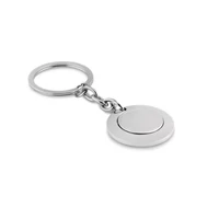 Kép 4/5 - FLAT RING Kerek kulcstartó zsetonnal, fényes ezüst
