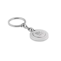 Kép 5/5 - FLAT RING Kerek kulcstartó zsetonnal, fényes ezüst