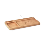 Kép 7/9 - CLEANDESK Vez.nélk. töltő / rendszerező, fa