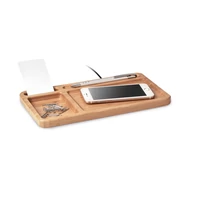 Kép 8/9 - CLEANDESK Vez.nélk. töltő / rendszerező, fa