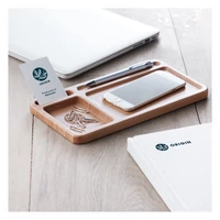 Kép 4/9 - CLEANDESK Vez.nélk. töltő / rendszerező, fa