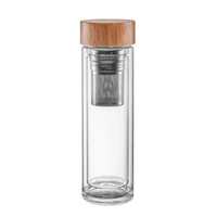 Kép 1/11 - BATUMI GLASS Duplafalú üveg palack, 420 ml, átlátszó