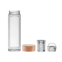 Kép 8/11 - BATUMI GLASS Duplafalú üveg palack, 420 ml, átlátszó