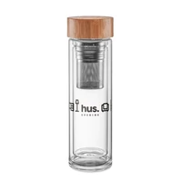 Kép 7/11 - BATUMI GLASS Duplafalú üveg palack, 420 ml, átlátszó
