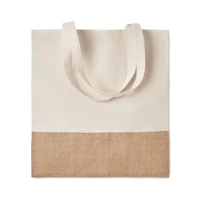 Kép 1/5 - INDIA TOTE Bevásárlótáska juta résszel, beige