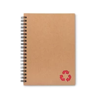Kép 1/5 - PIEDRA 70 lapos vonalas gyűrűs notesz , piros