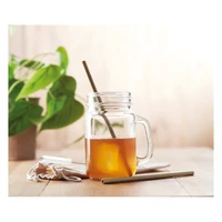 Kép 3/7 - NATURAL STRAW Bambusz szívószál/kefe tokban, beige
