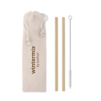 Kép 6/7 - NATURAL STRAW Bambusz szívószál/kefe tokban, beige
