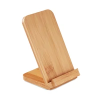Kép 1/12 - WIRE&STAND Bambusz vezeték nélküli töltő, fa