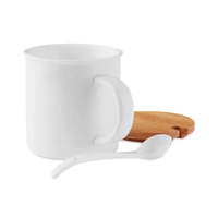 Kép 3/10 - KENYA Porcelánbögre kanállal, fehér
