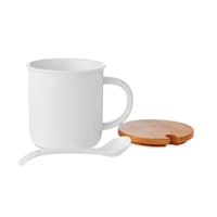 Kép 4/10 - KENYA Porcelánbögre kanállal, fehér