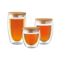 Kép 9/11 - TIRANA SMALL Duplafalú üveg pohár, 250 ml, átlátszó