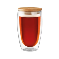 Kép 3/8 - TIRANA LARGE Duplafalú üveg pohár, 450 ml, átlátszó