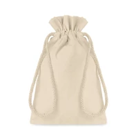Kép 1/4 - TASKE SMALL Kis pamut zsinórós tasak, beige