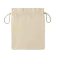 Kép 4/4 - TASKE MEDIUM Közepes pamut zsinórós tasak, beige