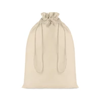 Kép 1/3 - TASKE LARGE Nagy pamut zsinórós tasak, beige
