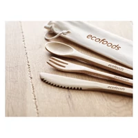 Kép 5/7 - SETBOO Bambusz evőeszköz készlet, beige