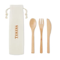 Kép 6/7 - SETBOO Bambusz evőeszköz készlet, beige