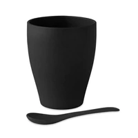 Kép 4/4 - DUAL FIBRE Bambuszrost/PP bögre kanállal, fekete