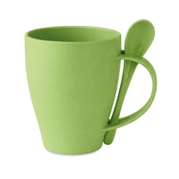 Kép 1/6 - DUAL FIBRE Bambuszrost/PP bögre kanállal, lime