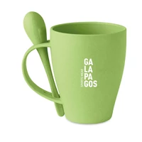 Kép 4/6 - DUAL FIBRE Bambuszrost/PP bögre kanállal, lime