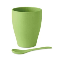 Kép 6/6 - DUAL FIBRE Bambuszrost/PP bögre kanállal, lime