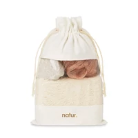 Kép 3/6 - CUIDA SET Fürdőszett tárolózsákban, beige