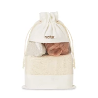 Kép 4/6 - CUIDA SET Fürdőszett tárolózsákban, beige