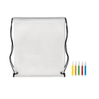 Kép 7/7 - CARRYDRAW Nemszőtt zsinóros táska, fehér