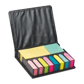 Öntapadós jegyzettömb jelölőkészlettel, fekete