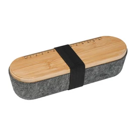 RPET tolltartó bambusz fedéllel, ezüst