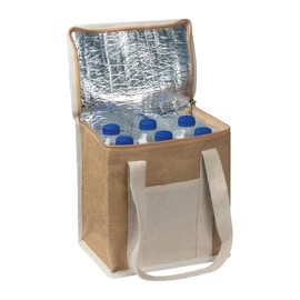 Juta hűtőtáska hosszú füllel, bézs