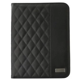 A/4 bélelt műbőr mappa, jegyzettömbbel, fekete