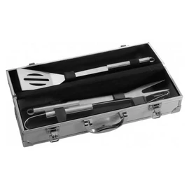 Barbecue készlet dobozban, ezüst