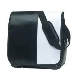 ACTION válltáska, fekete, fehér