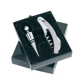 DUET boros készlet fekete kartondobozban, fekete, ezüst
