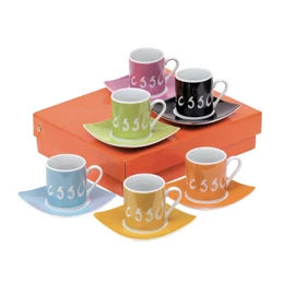 LA DOLCE VITA kávéskészlet, színes