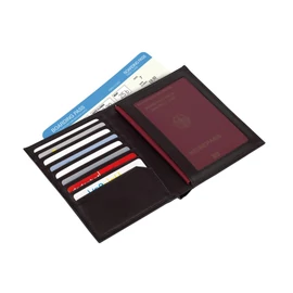 VACATION tárca útlevél számára, utazáshoz, fekete