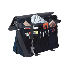 AVANTI irattartó táska bővíthető alsórésszel, fekete, kék