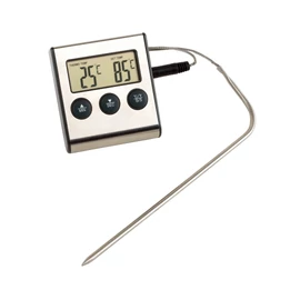 GOURMET főzési hőmérsékletmérő, ezüst, szürke