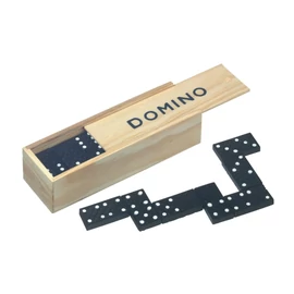 DOMINO játék, fekete, fa