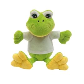 FRIEDA plüss béka, zöld, fehér