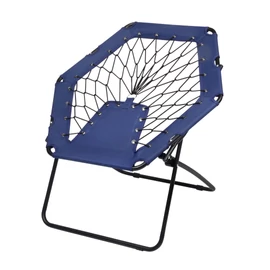 CHILL OUT hordozható szék gumikötelekkel, fekete, kék