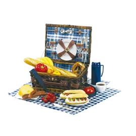 CENTRAL PARK piknik kosár, kék, fehér