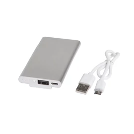 CLIP powerbank, fehér, ezüst