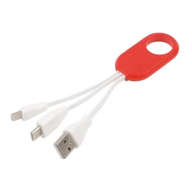 GET THREE töltőkábel, vörös