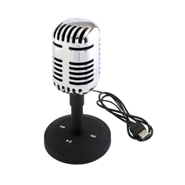 MICROPHONE bluetooth hangszóró retro stílusban, fekete