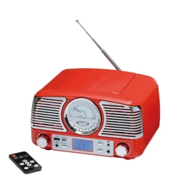 DINER CD lejátszó és rádió, vörös, ezüst